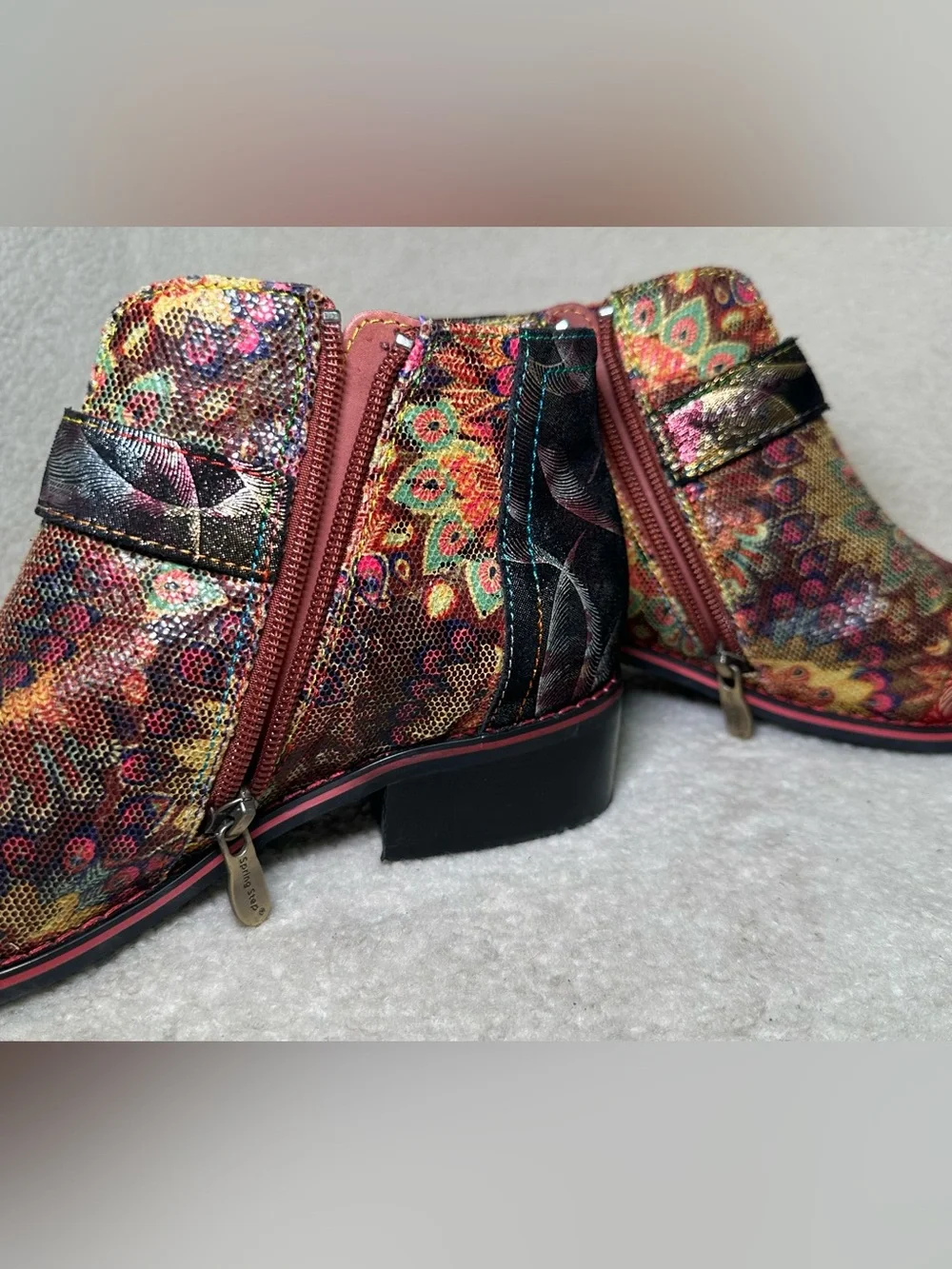 L’Artiste by Spring Step Georgiana-Scope Leather Ankle Booties Boho US 6.5-7